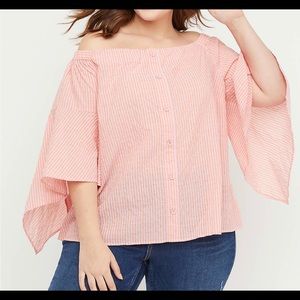 Lane Bryant Coral off shoulder blouse